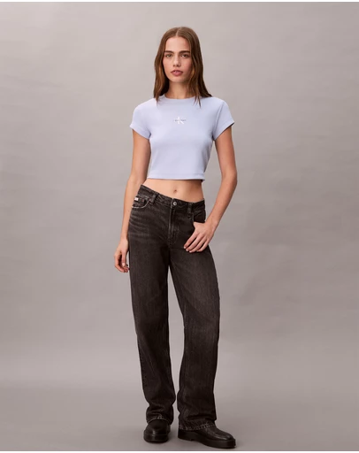 Calvin Klein Jeans - Monogram Logo Ribbed Baby Tee