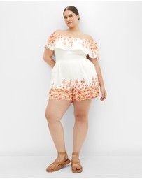 City Chic - Poppy Print Playsuit