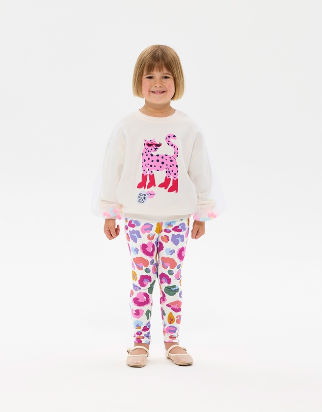 Rock Your Kid - Leopard Pom Pom Sweatshirt