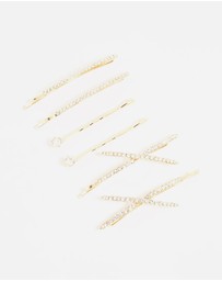 Lovisa - Gold Pave & Single Diamante Slides 6-Pack