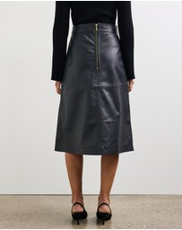 Sofia Irina - Leather Midi Skirt