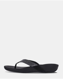 Mia Vita - Allora Toe Post Sandal - Black Rhinestone