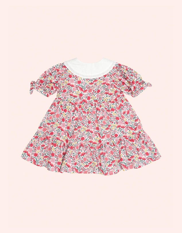 Huxbaby - Festive Floral Frill Collar Dress - Babies-Teens