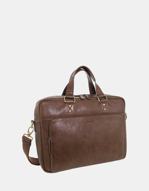 Pierre Cardin - Pierre Cardin Men's Leather Rustic Business/Laptop Bag