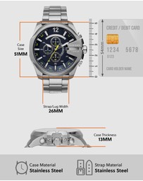 Diesel - Mega Chief Silver-Tone Chronograph Watch