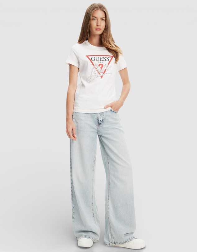 GUESS - Love Triangle Pearls Short Sleeve T-Shirt