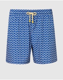 Tolu Australia - Mens Swimshorts with Blue Geometric Figures
