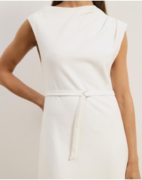 Atmos&Here - Luna Slash Neck Midi Ponte Dress