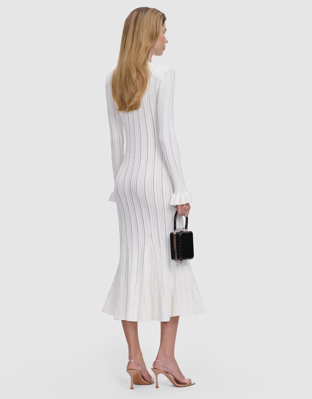 Self Portrait - Pointelle Knit Midi Dress