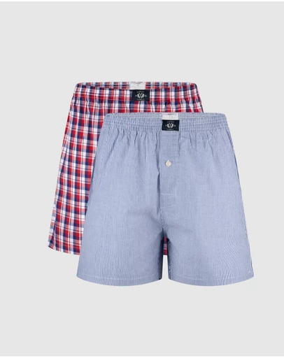 Coast Clothing - Mens Boxers 2 Pack - Navy Check