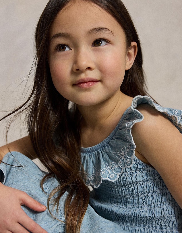 Polo Ralph Lauren - Blueberry-Overlay Indigo Chambray Dress - Babies-Kids