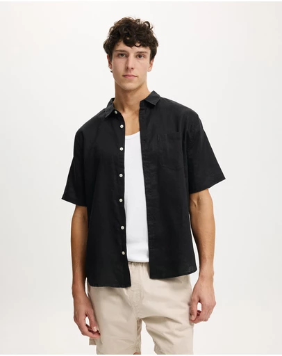 Cotton On - Relaxed Linen Short Sleeve Shirt