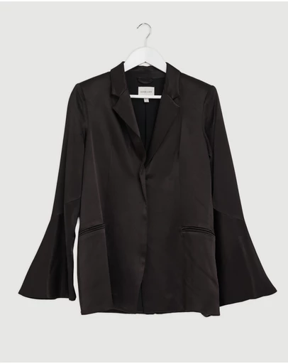 Revibe - Repaired Shona Joy La Lune Flared Sleeve Belted Blazer - AU 8