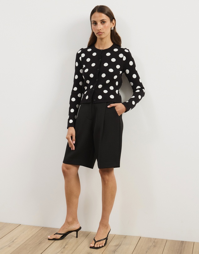 Atmos&Here - Hallie Polka Dot Knit Cardigan