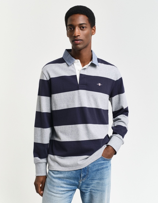 Gant - Chambray Collar Striped Heavy Rugger