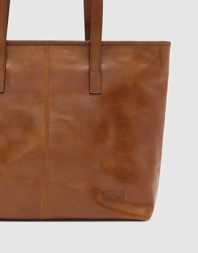 Florence - The Beatrice Tan Leather Tote Work Bag