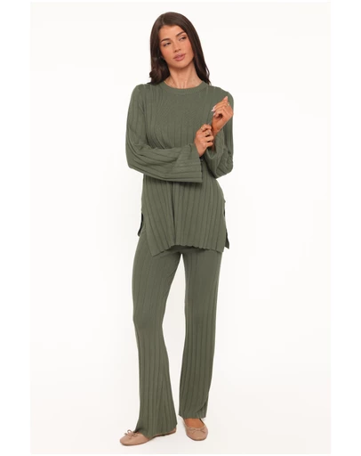Petal & Pup - Silvie Long Sleeve Knitted Set - Olive