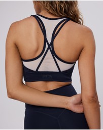 Upstate - Contour+ Mesh Back Crop - Midnight Navy