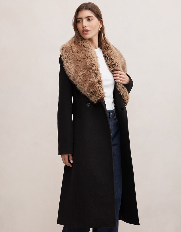 Forever New - Shelby Faux Fur Collar Coat