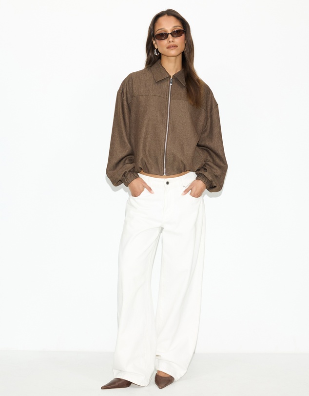 Dazie - Alexis Woven Bomber Jacket