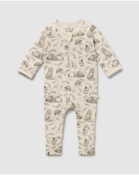 Wilson & Frenchy - Foxglove Forest Organic Zipsuit With Feet - Babies