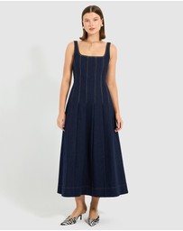 Pasduchas - Hudson Denim Panelled Midi Dress