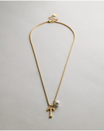 Zahar - Pearl Letter T Necklace