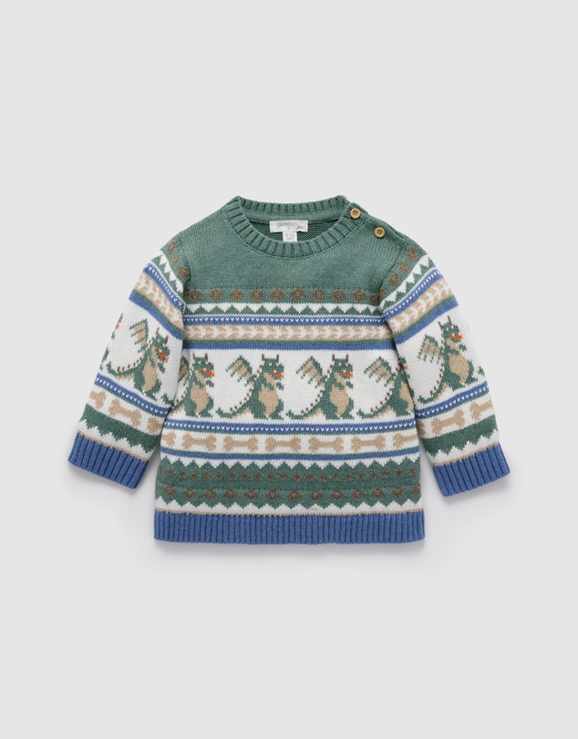 Purebaby - Dragon Fairisle Jumper -Kids-Babies