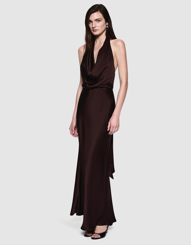 MISHA - Acetate Cowl Neck Dress