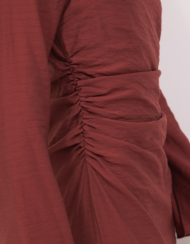 Calli - Lydia LS Ruched Midi Dress