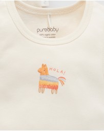 Purebaby - 2 Pack Short Sleeve Ribbed Bodysuit -Babies