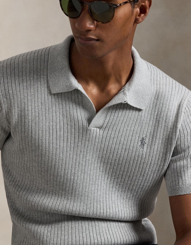 Polo Ralph Lauren - Rib-Knit Cotton Johnny-Collar Sweater - ICONIC EXCLUSIVE
