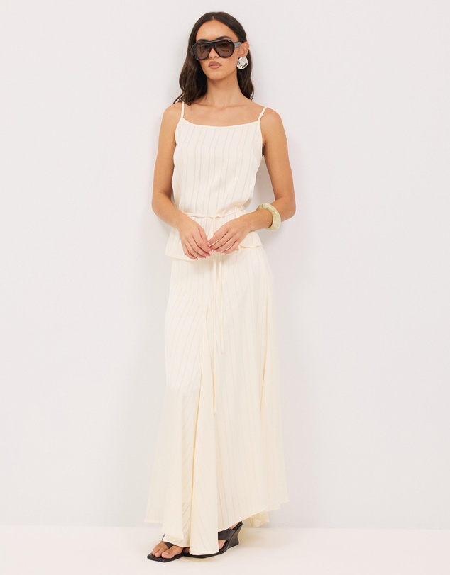 Calli - Sayer Satin Panelled Midi Skirt