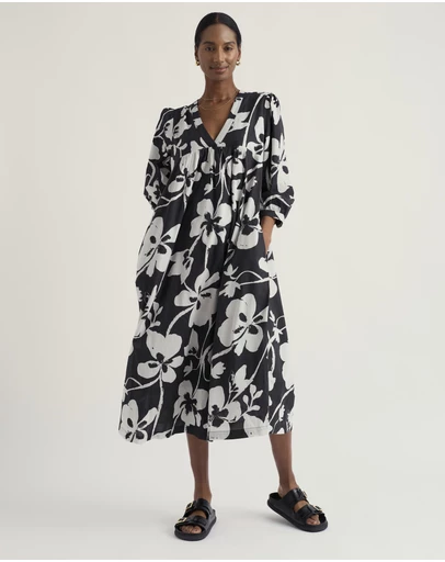 Seasalt - Earth Colours Poplin Midi Dress in GOTS Organic Cotton