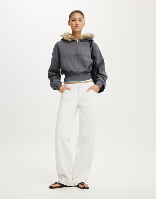Cotton On - Oversized Zip Through Hoodie