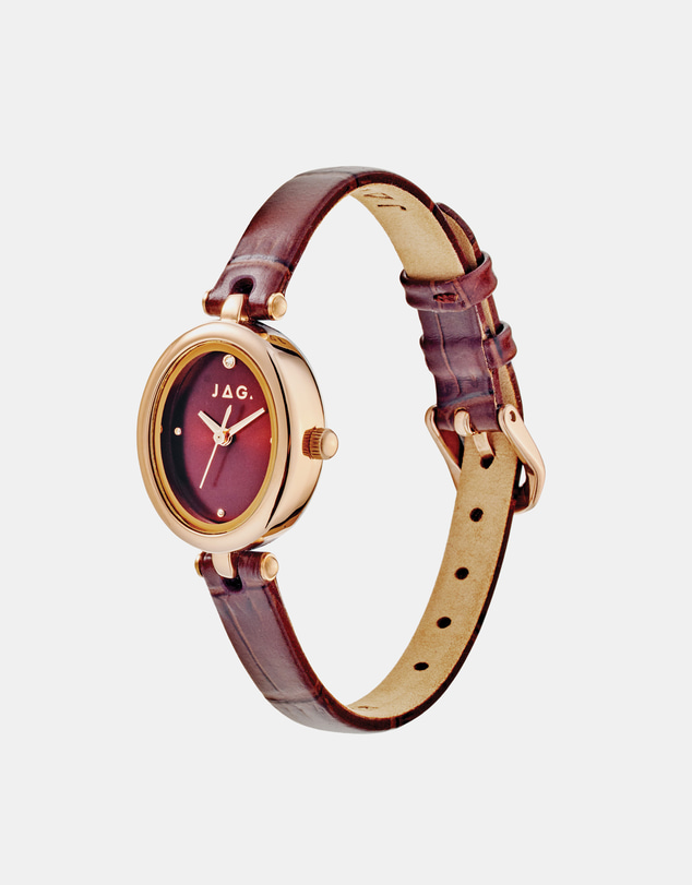 Jag - Emilie Womens Brown Dial 20.5mm Brown Strap Watch
