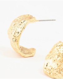 Lovisa - Gold Plated Brass Foil Hoop Earrings