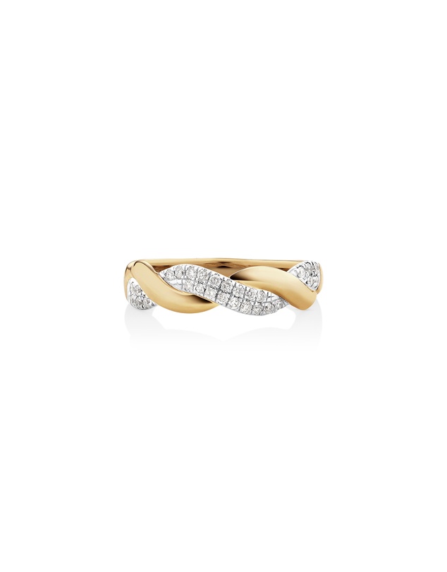 Michael Hill - Twist Ring with 0.20 Carat TW of Diamonds in 10kt Yellow Gold