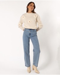 Petal & Pup - Alto Flower Knit Sweater - White