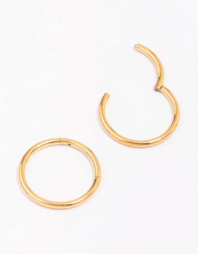Lovisa - Gold Plated Surgical Steel Sleeper Earrings 12mm