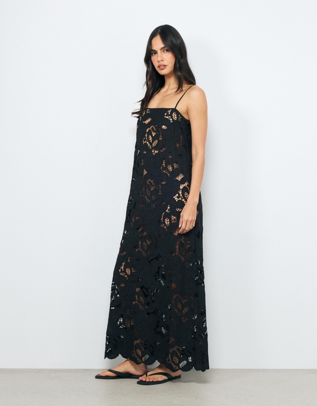 AERE - Elena Lace Maxi Dress With Removable Lining