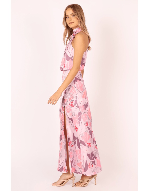 Petal & Pup - Amelia Halterneck Maxi Dress - Pink Floral