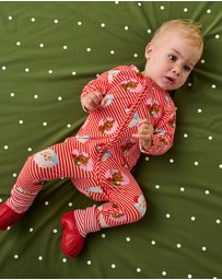 Kip&Co - I Love Christmas Spot Organic Long Sleeve Zip Romper - Babies