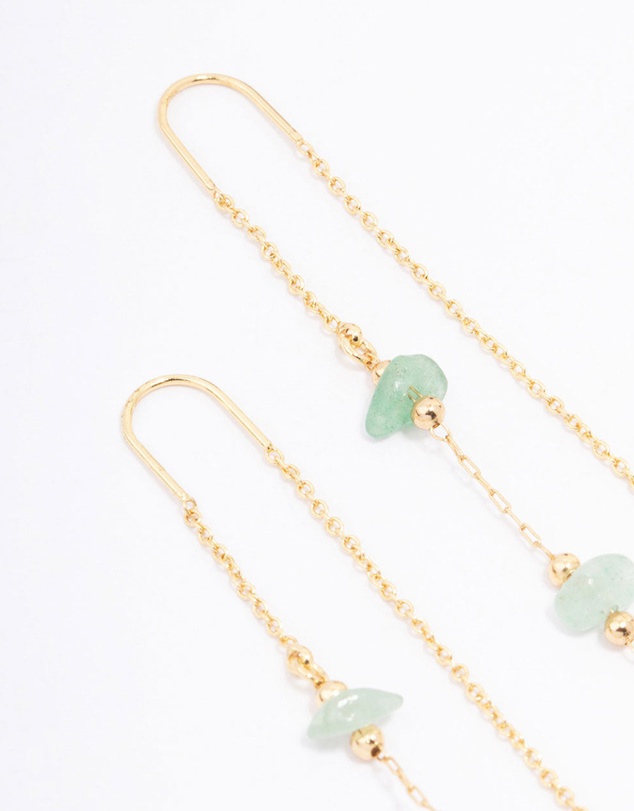 Lovisa - Gold Plated Semi-Precious Trio Stone Drop Earrings