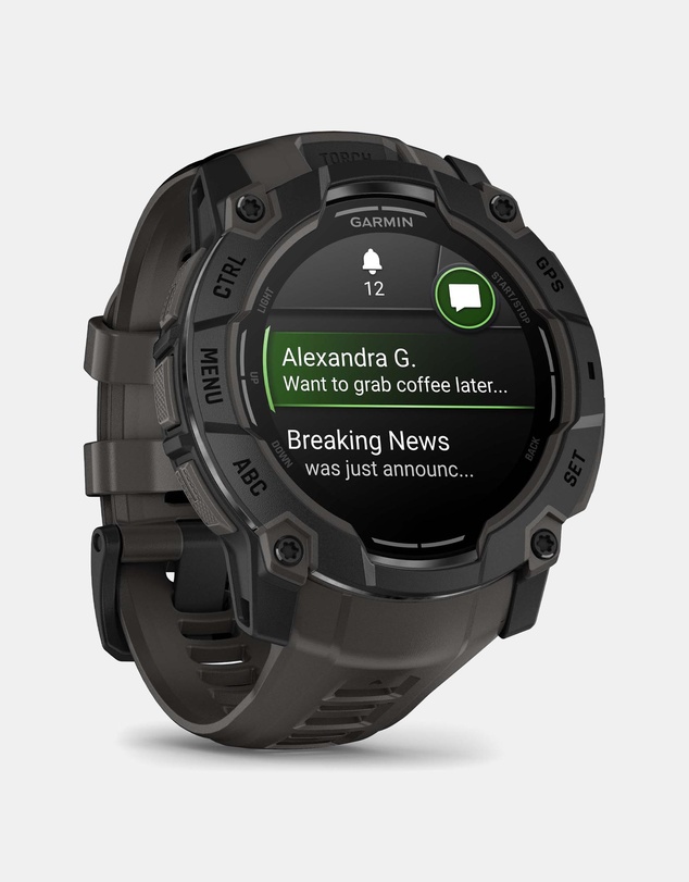 Garmin - Instinct 3 50mm AMOLED Black Bezel with Charcoal Band