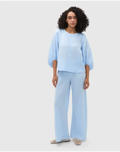 Seed Heritage - Core Linen Balloon Sleeve Top