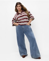 City Chic - Rugby Polo Oversized Tee