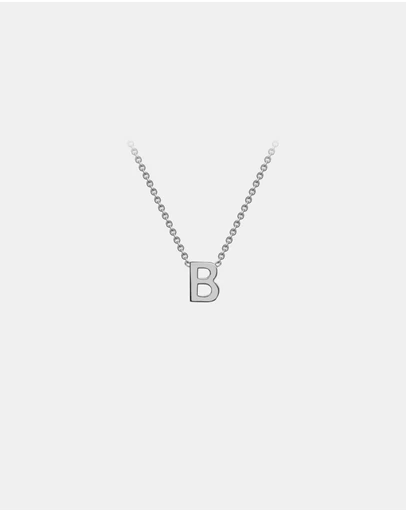 Zoe Olivia - 9K White Gold Initial B Necklace
