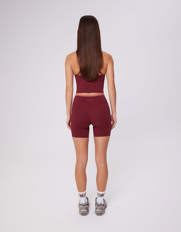 Upstate - Air Sculpt Contrast 6inch Bike Short - Warm Cherry