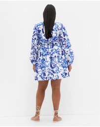 City Chic - Stasia Print Wrap Mini Dress